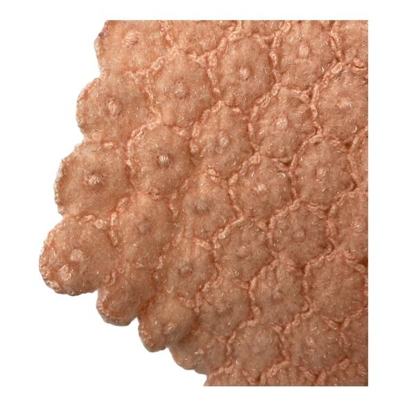 Knit or Crochet Scarf Twee Cottage Core Cozy Accent Scalloped Edge - Picture 9 of 10